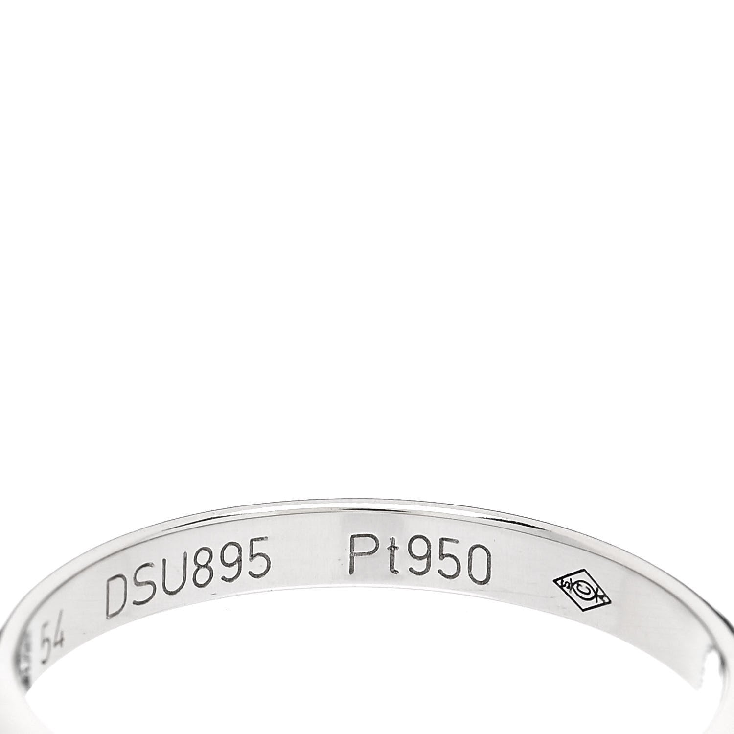 Cartier Platinum 2.5mm 1895 Wedding Band Ring 54 6.75 5 of 5