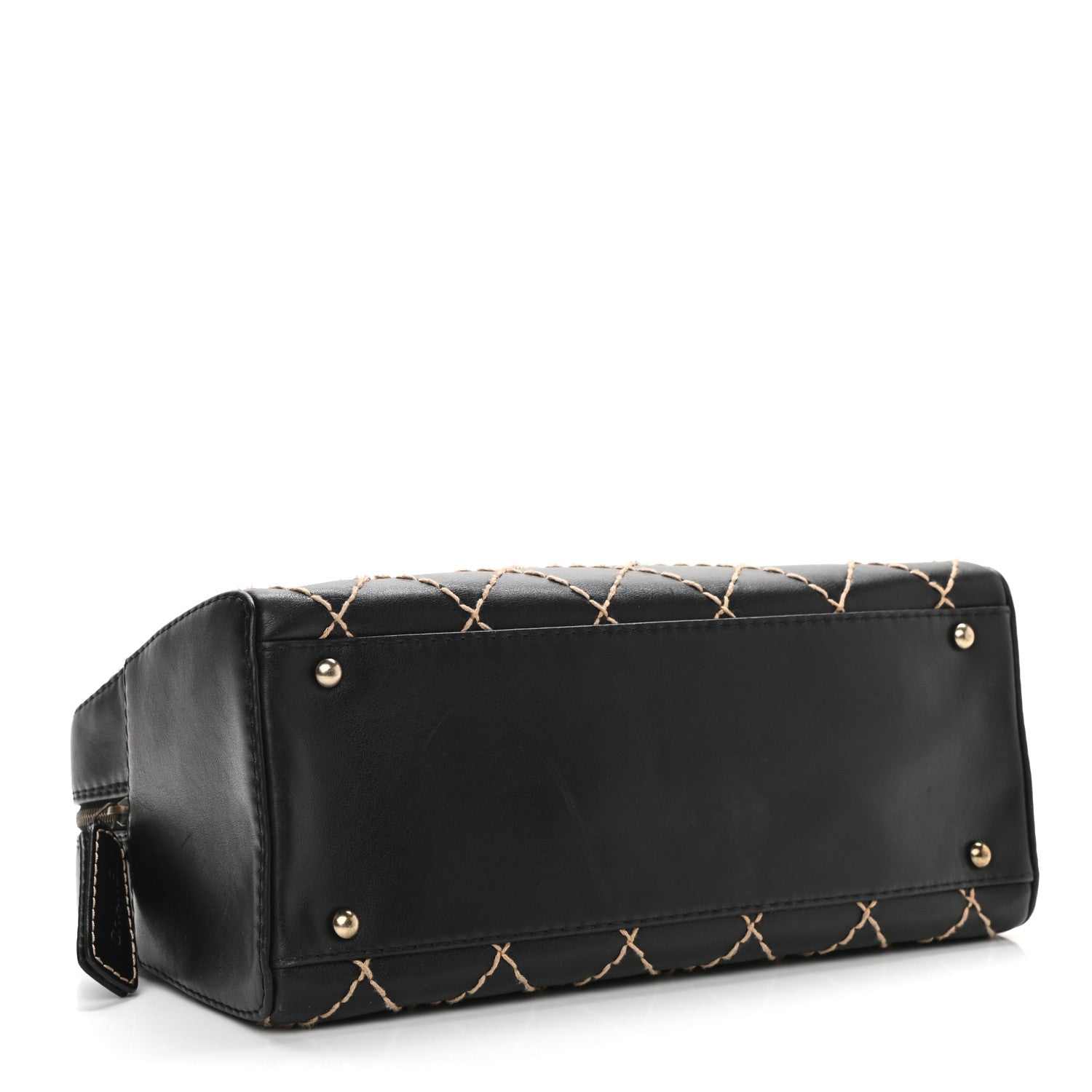 Chanel Calfskin Wild Stitch Top Handle Bag Black 4 of 13
