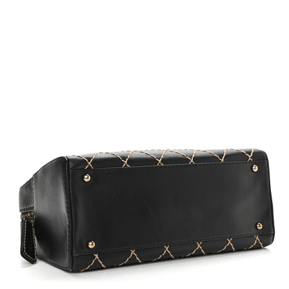 Chanel Calfskin Wild Stitch Top Handle Bag Black 4 of 13