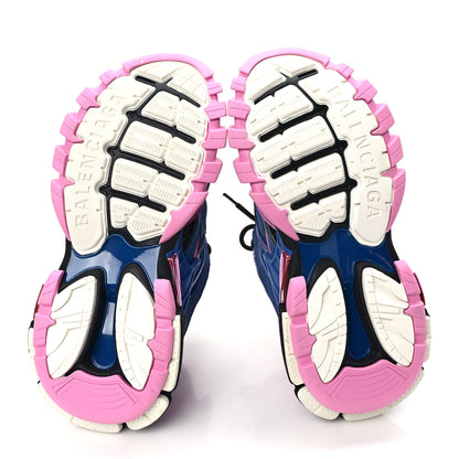 Balenciaga Rubber Mesh Bi-Color Womens Track.2 Open Sneakers 37 Blue Pink 6 of 9