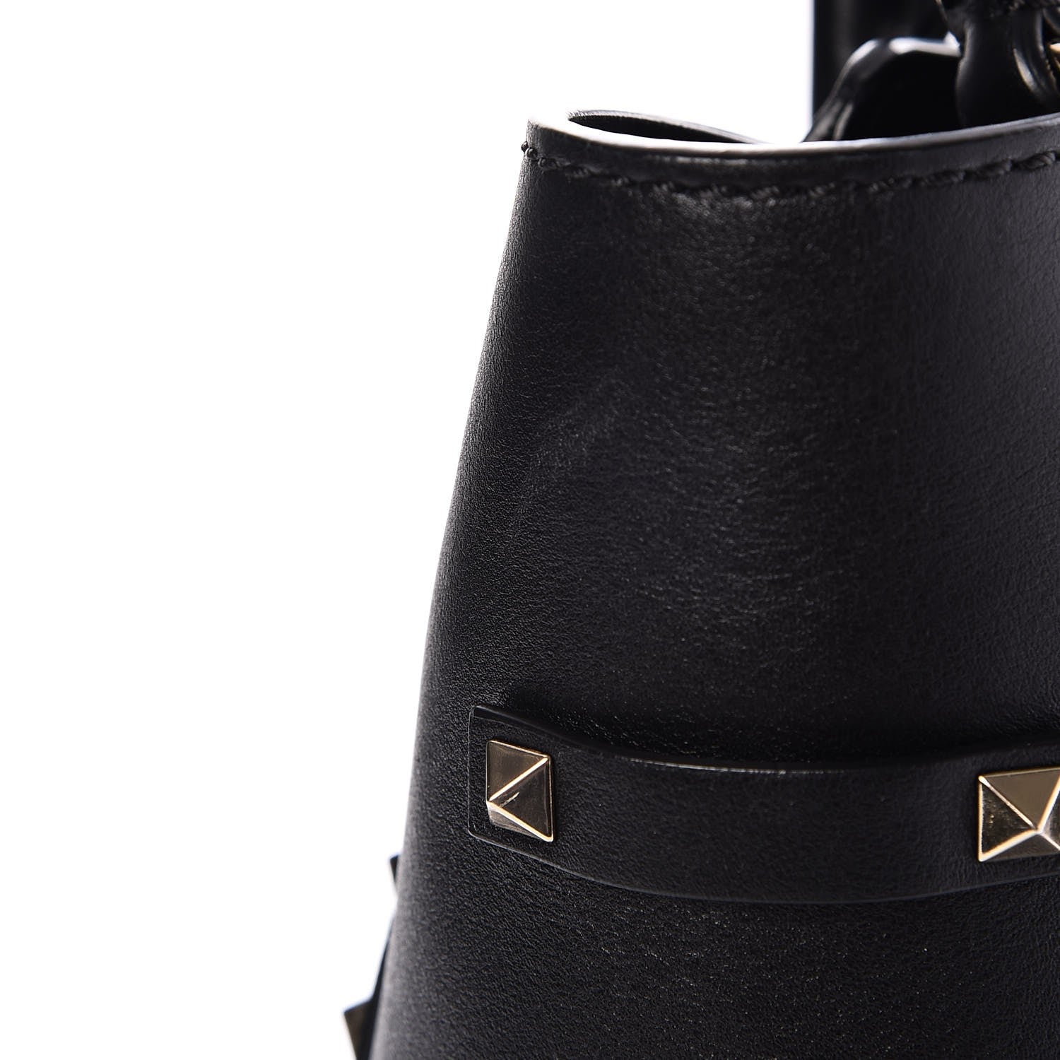Valentino Garavani Vitello Rockstud Double Handle Tote Black 10 of 10