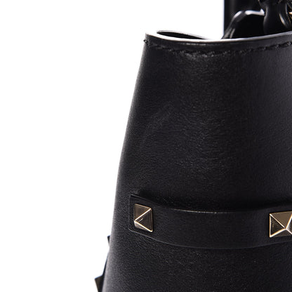 Valentino Garavani Vitello Rockstud Double Handle Tote Black 10 of 10
