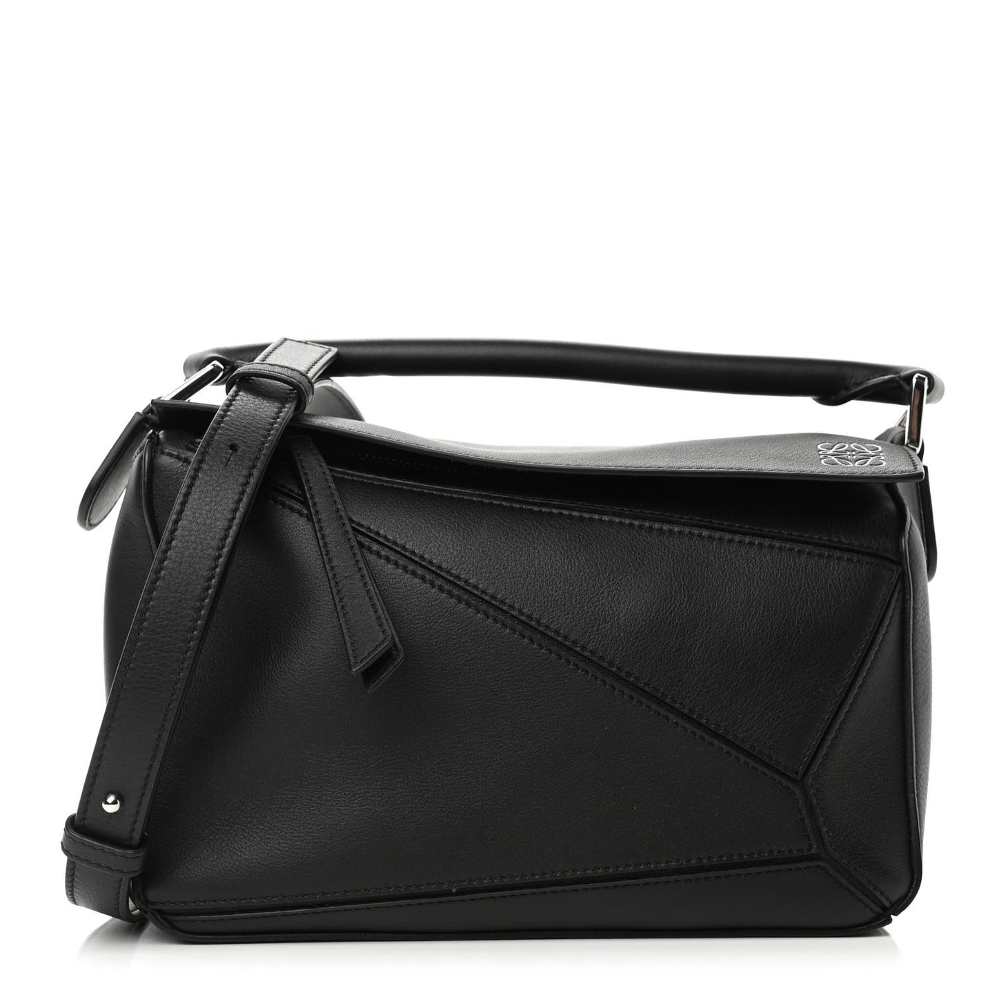 Calfskin Medium Puzzle Bag Black