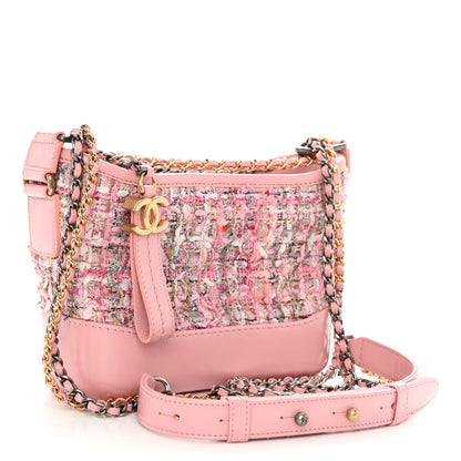 Chanel Tweed Calfskin Small Gabrielle Hobo Light Pink 3 of 10