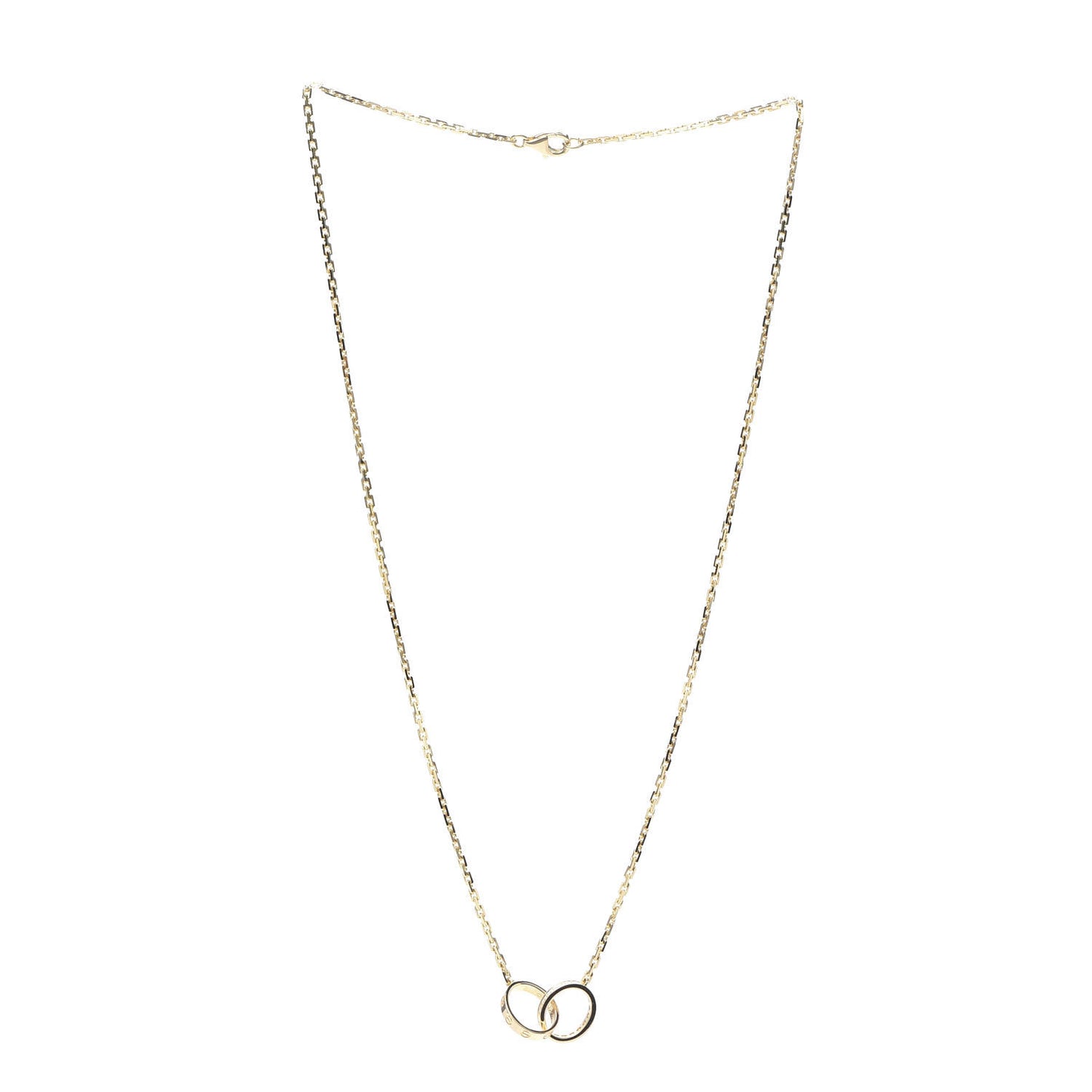 18K Yellow Gold Diamond Interlocking LOVE Necklace