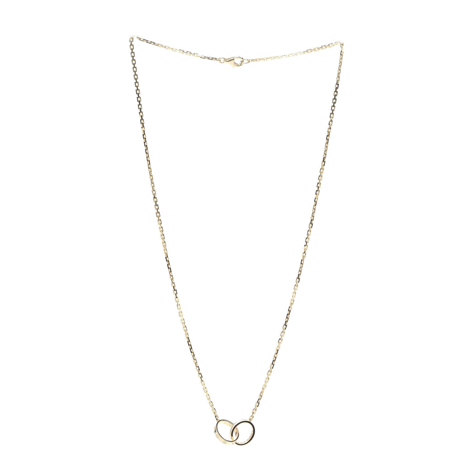 Cartier 18K Yellow Gold Diamond Interlocking LOVE Necklace 3 of 9