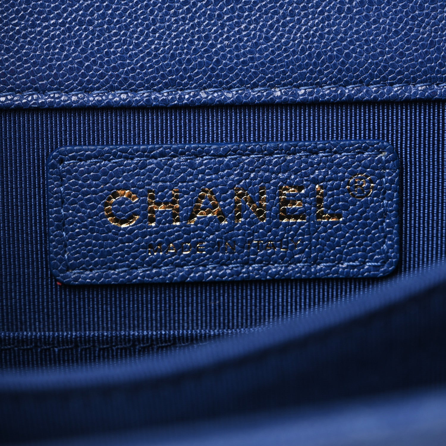 Chanel Caviar Quilted North South Boy Flap Blue 6 of 10