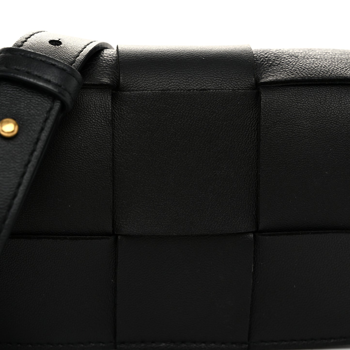 Lambskin Maxi Intrecciato Extra Mini Cassette Crossbody Bag Black