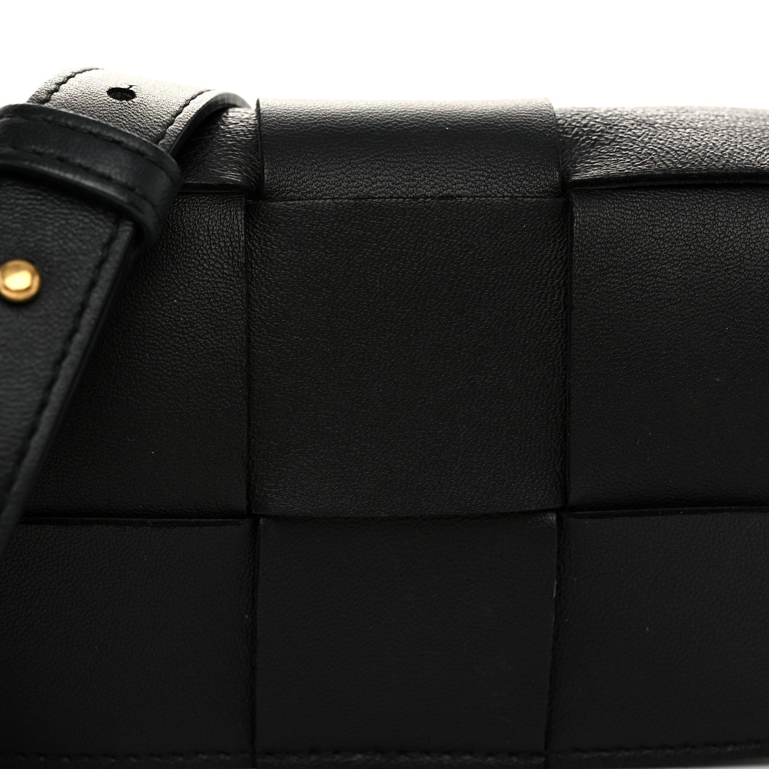 Bottega Veneta Lambskin Maxi Intrecciato Extra Mini Cassette Crossbody Bag Black 7 of 9