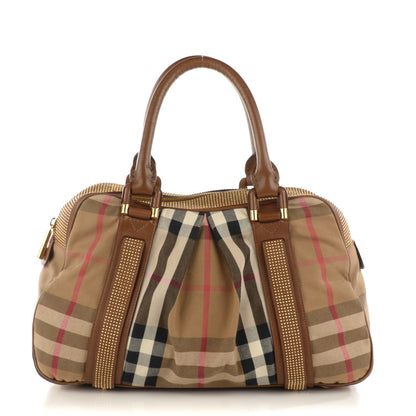 Burberry House Check Studded Knight Satchel Brown 1 of 9
