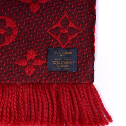 Louis Vuitton Wool Silk Logomania Scarf Rubis 3 of 3