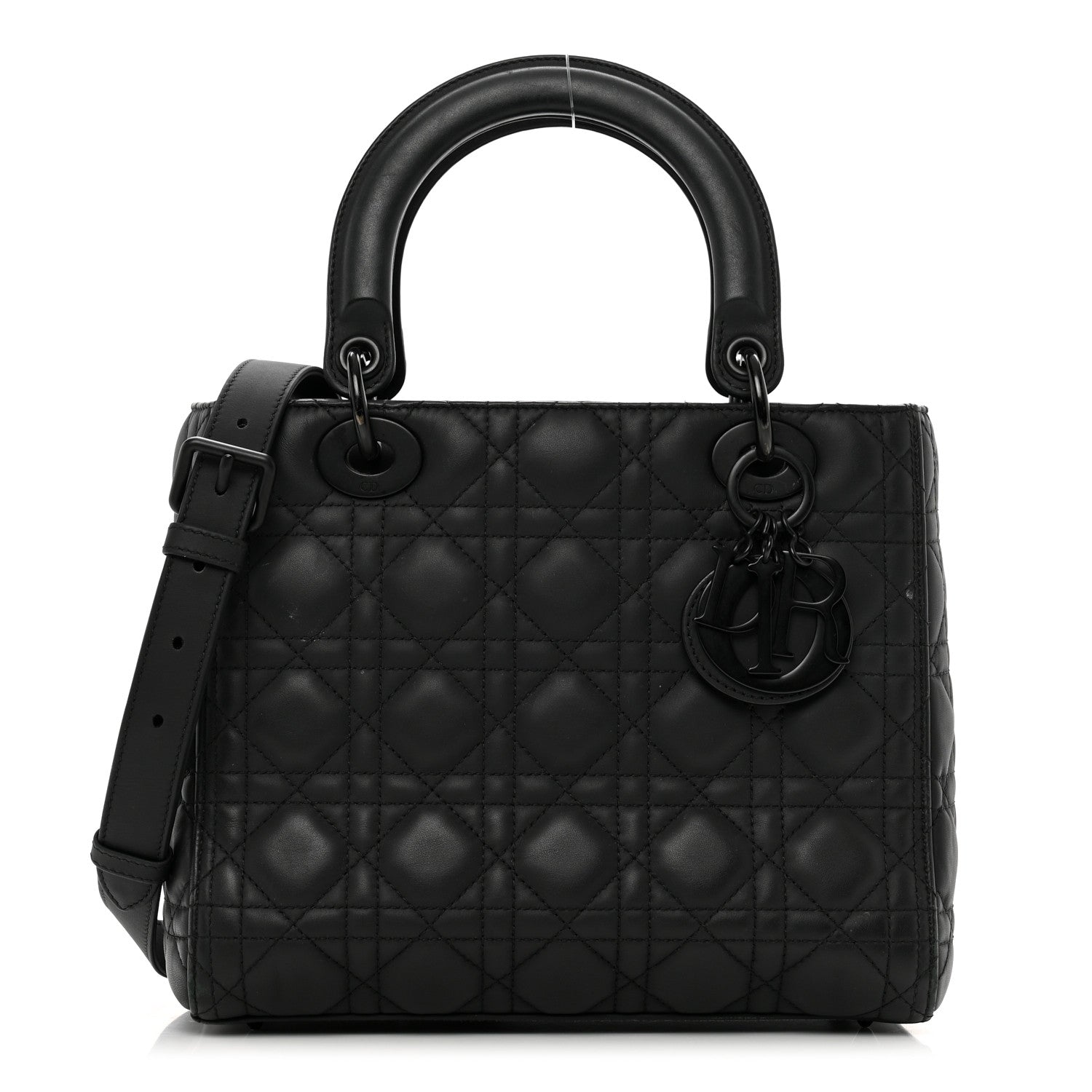 Christian Dior Ultra Matte Calfskin Cannage Medium Lady Dior Black 1 of 14