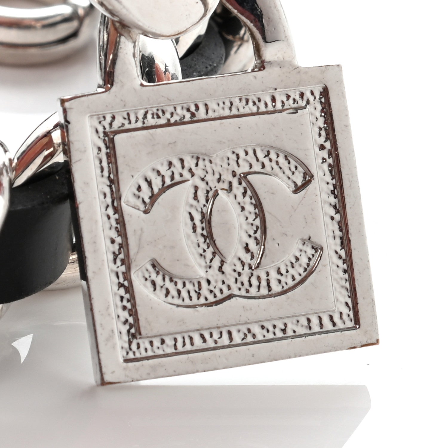 Chanel Rubber Chain CC Belt Black Silver 3 of 5