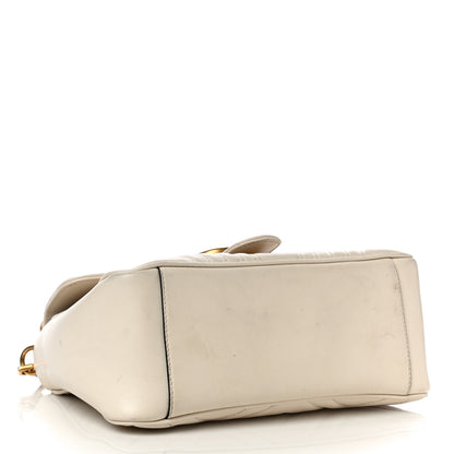 Gucci Calfskin Matelasse Small GG Marmont Top Handle Shoulder Bag White 3 of 19