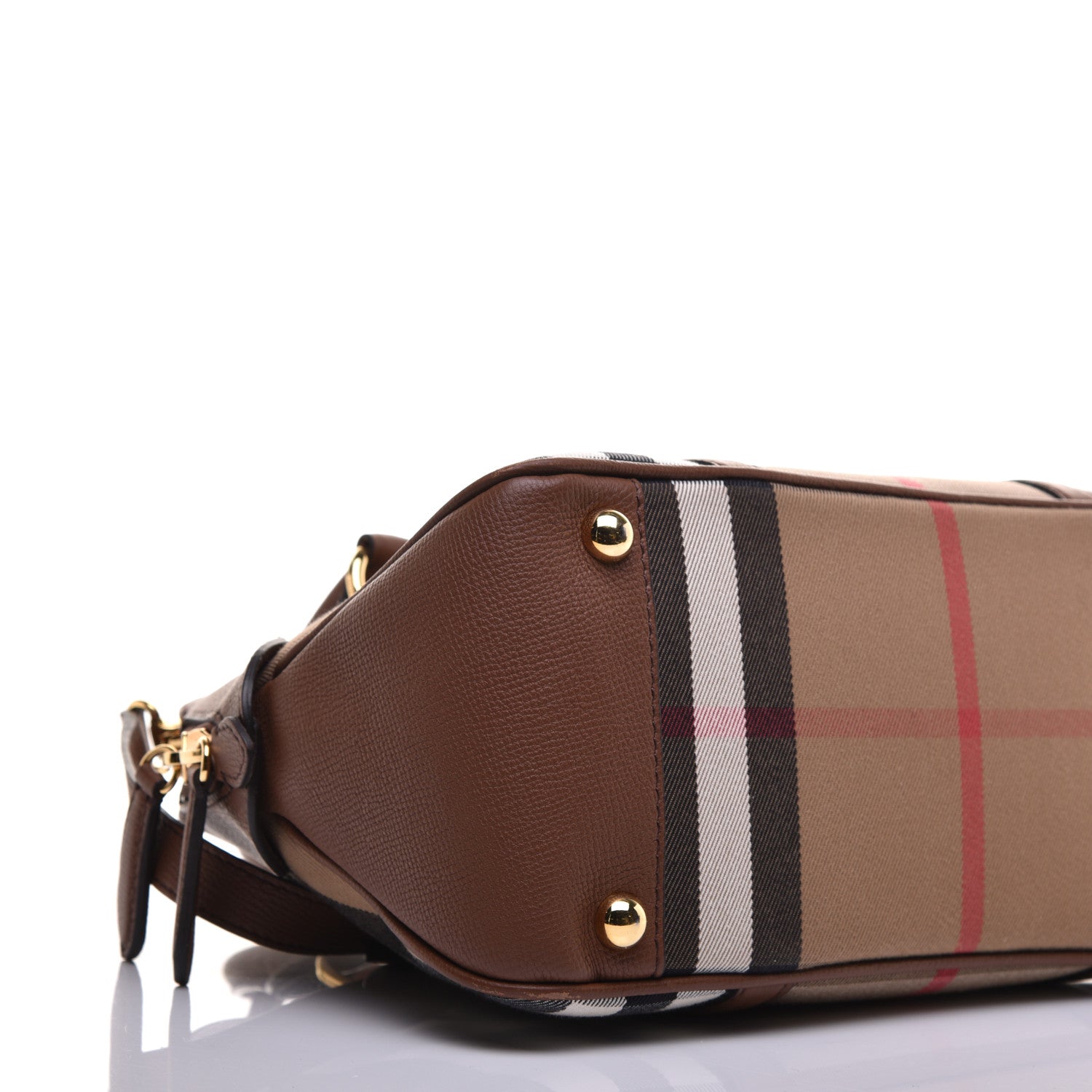 Burberry Derby Calfskin House Check Milverton Satchel Tan 7 of 9