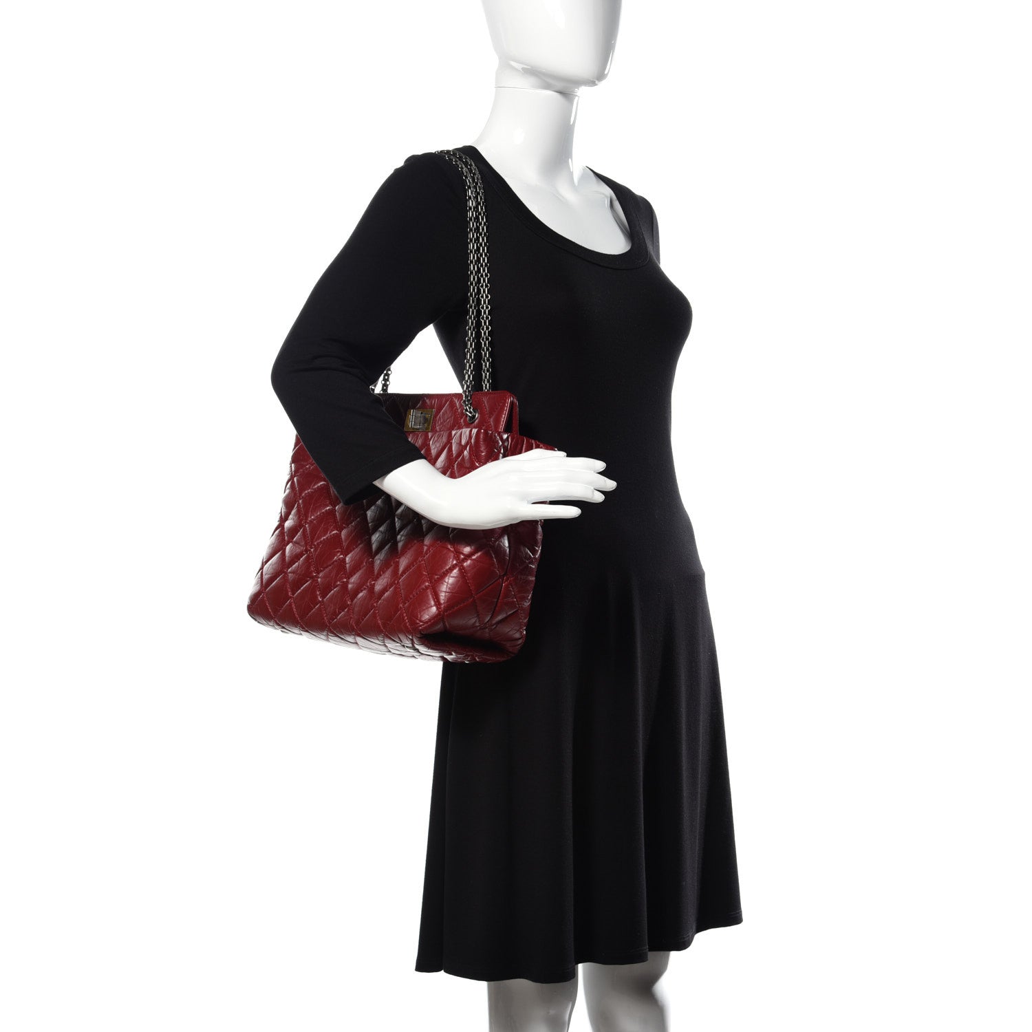 Chanel Aged Calfskin Quilted Reissue 2.55 Tote Red 2 of 14