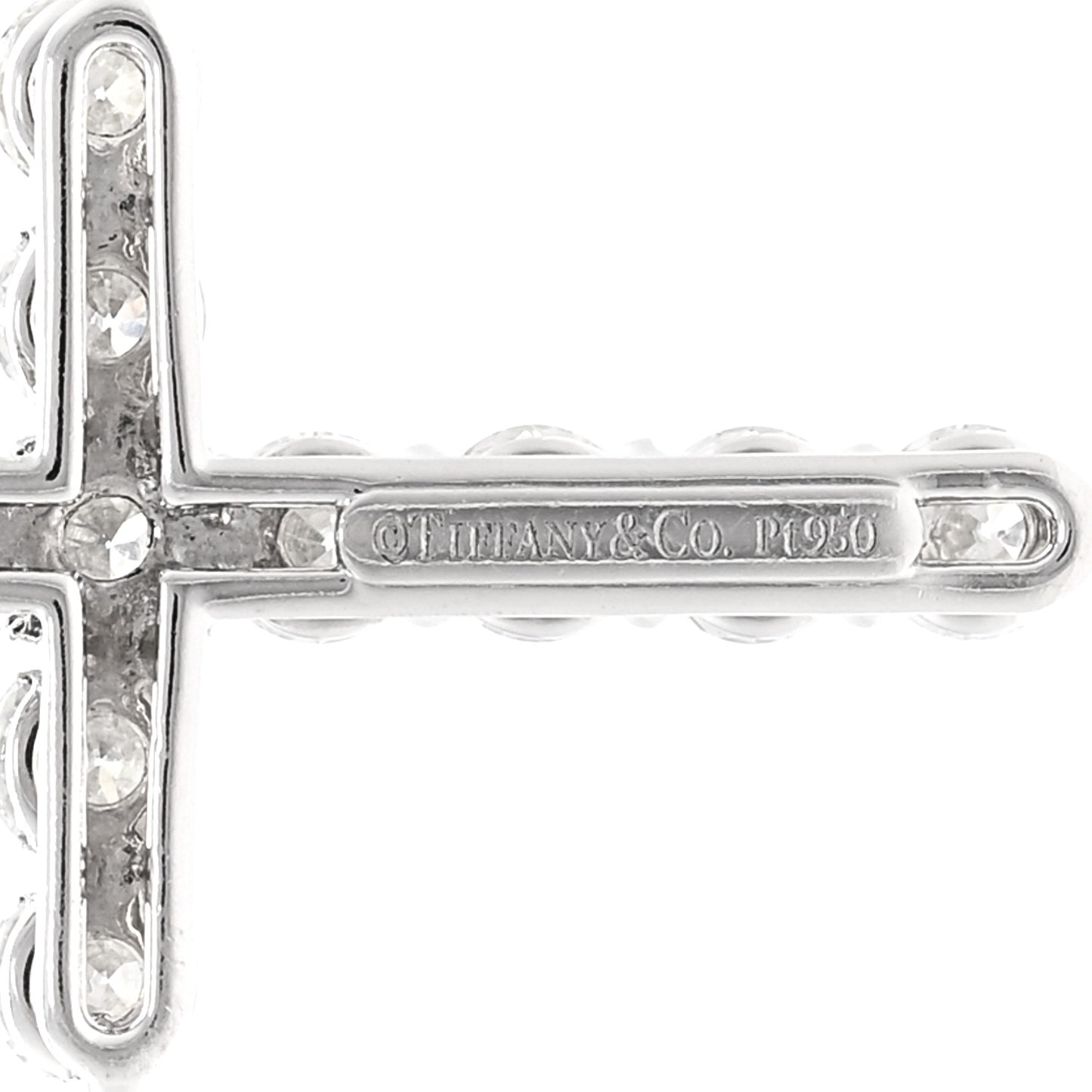 Platinum Diamond Medium Cross Pendant Necklace