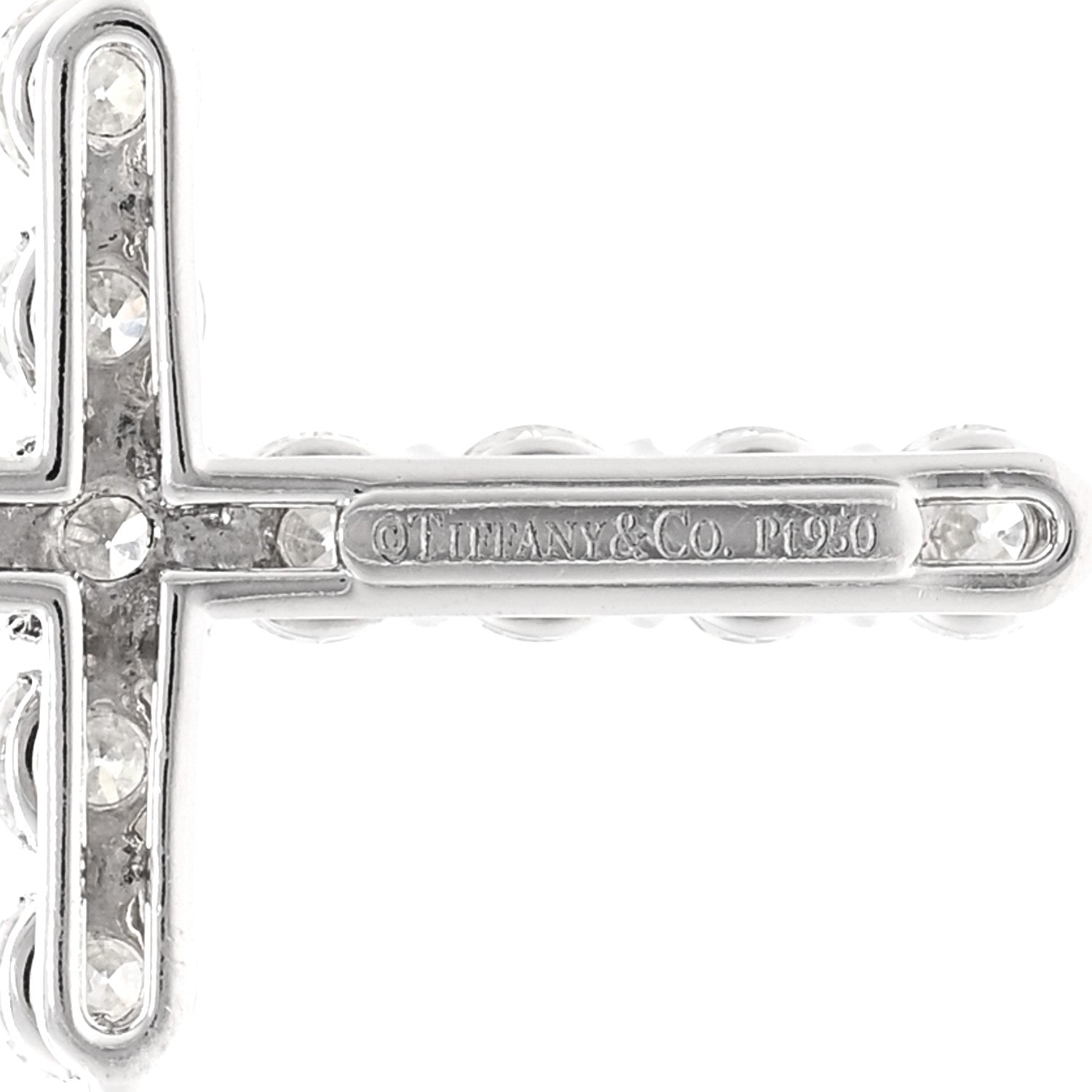 Tiffany Platinum Diamond Medium Cross Pendant Necklace 5 of 5