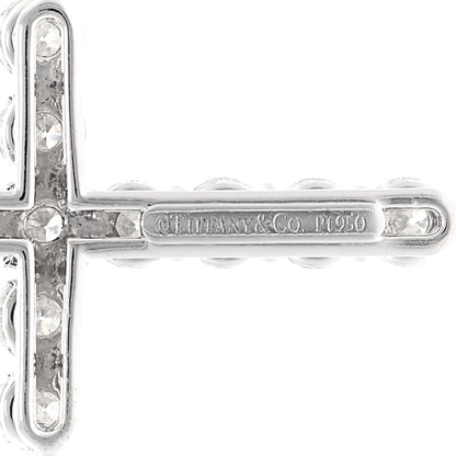 Tiffany Platinum Diamond Medium Cross Pendant Necklace 5 of 5