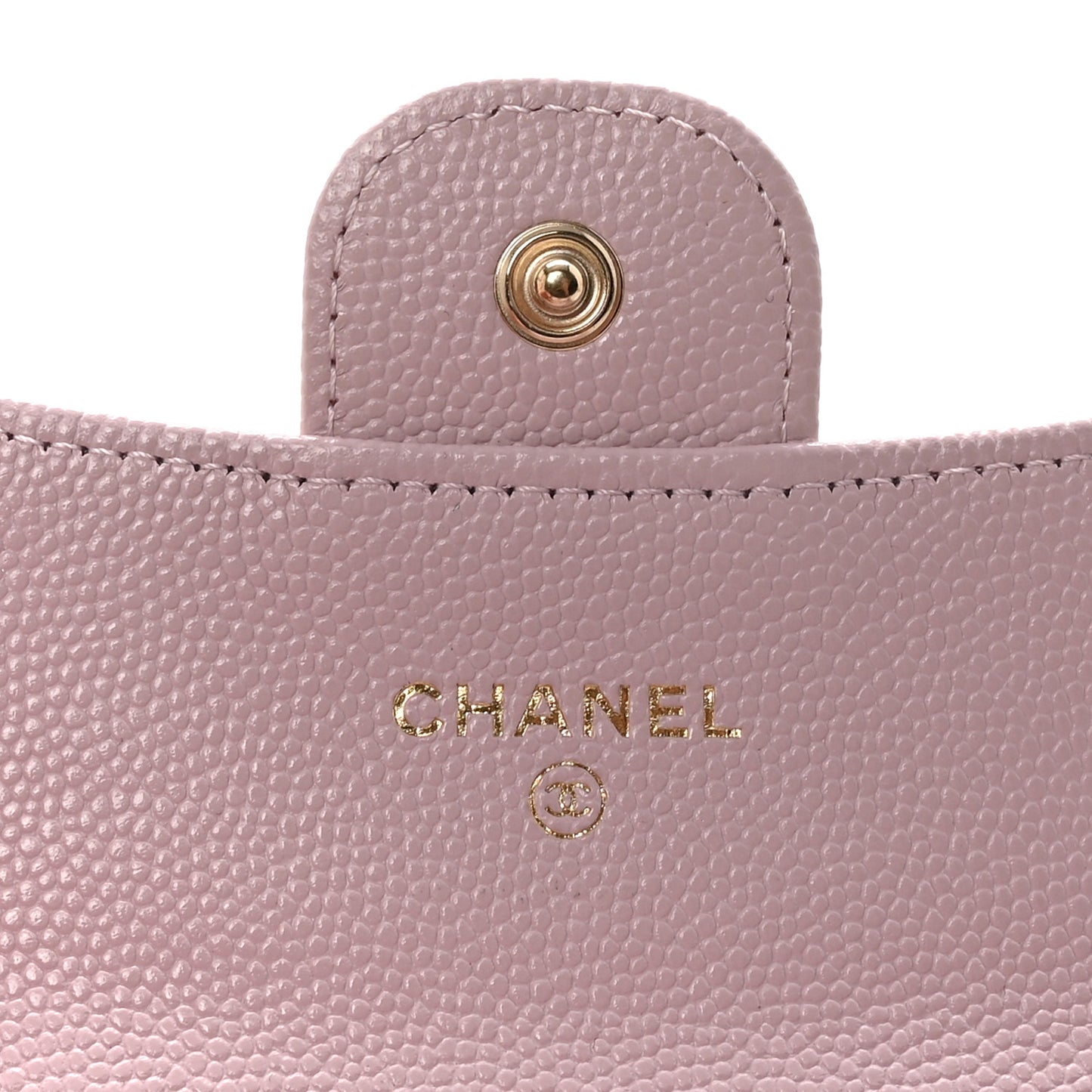 Caviar Quilted Flap Card Holder Wallet Light Pink