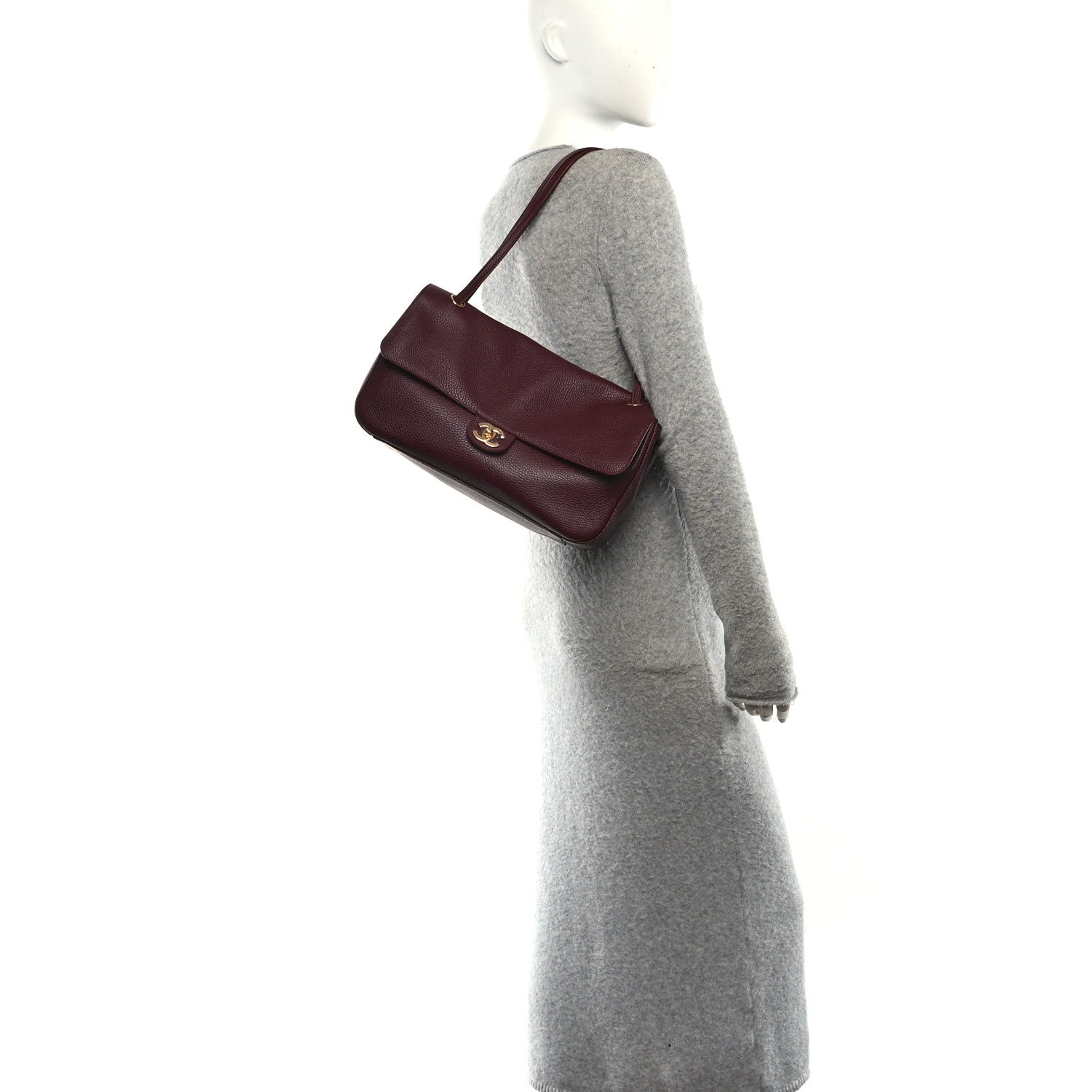 Chanel Grained Calfskin Small Souplissimo Maxi Flap Burgundy 2 of 11
