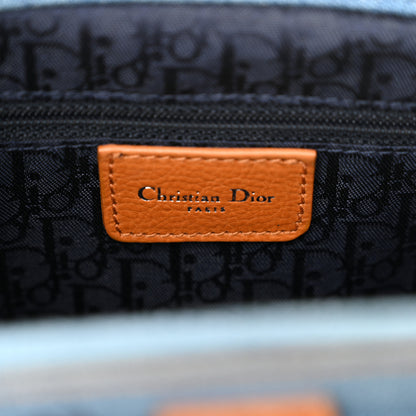 Christian Dior Denim Embroidered Satchel Blue 6 of 11