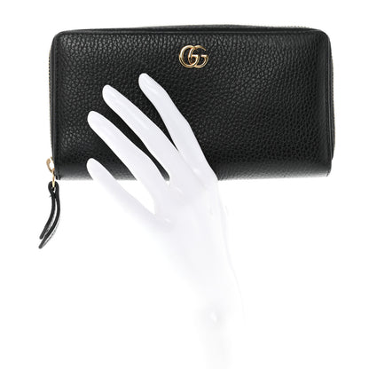 Gucci Dollar Calfskin GG Marmont Zip Around Wallet Black 2 of 7