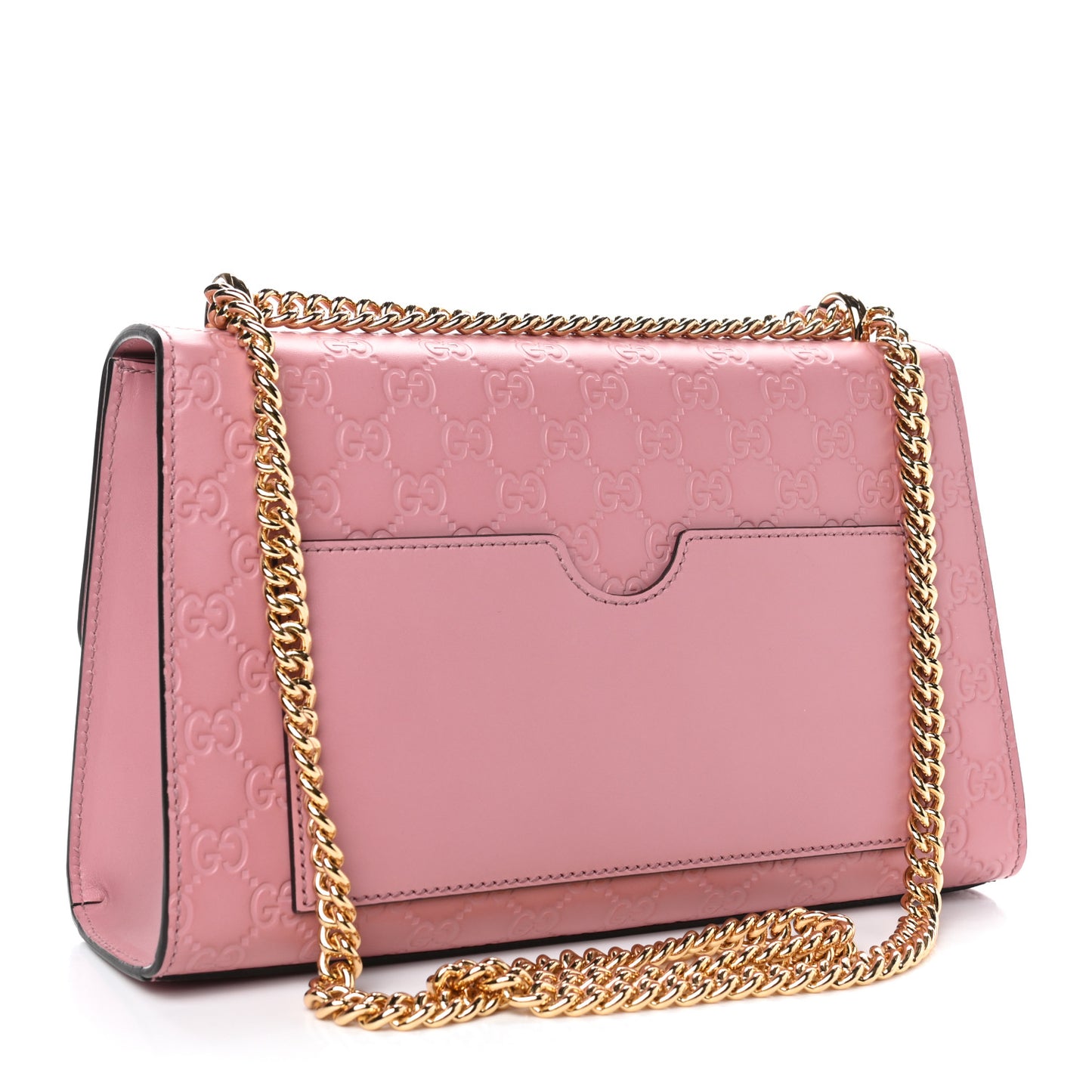 Guccissima Signature Medium Padlock Shoulder Bag Rose Baby Candy