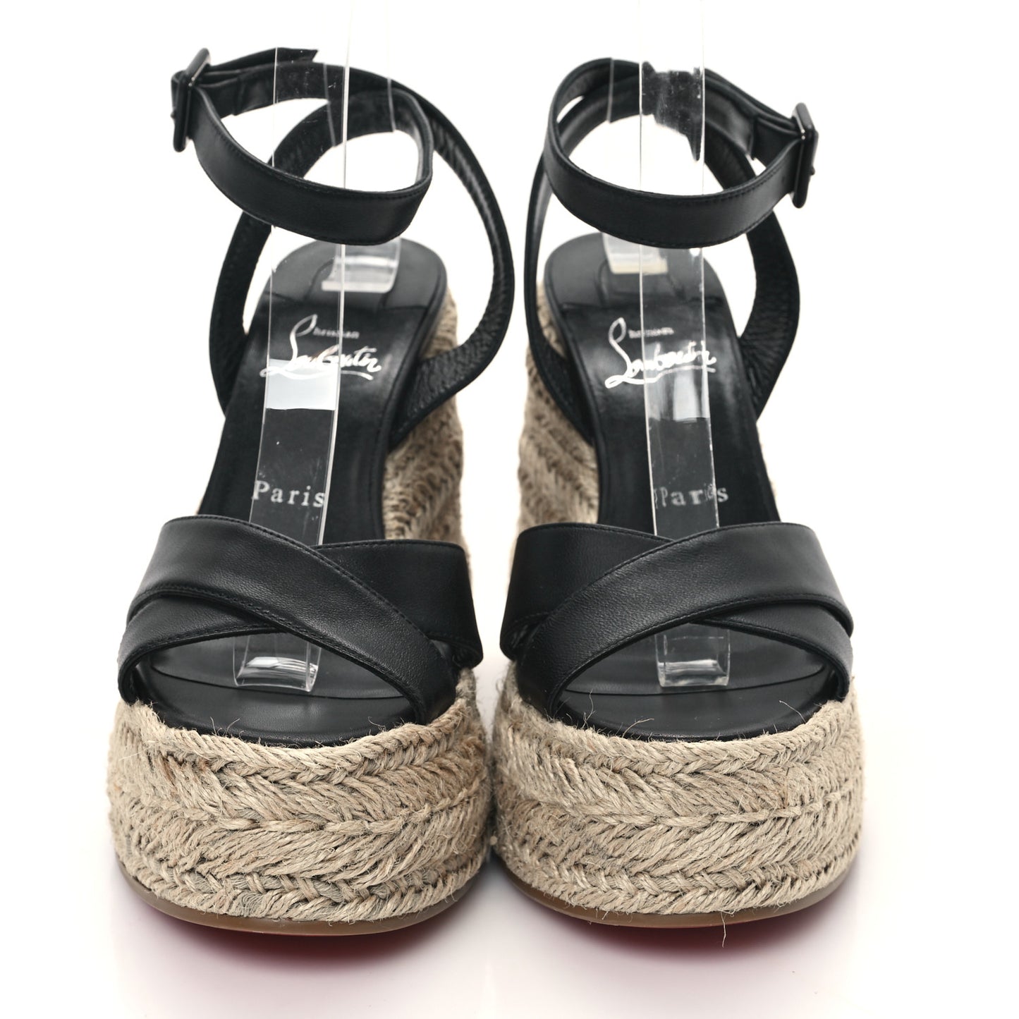 Goatskin Mariza Zeppa 130 Espadrille Sandals 38 Black Natural