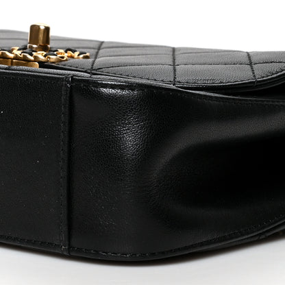 Chanel Lambskin Quilted Small Chain Infinity Top Handle Flap Black 9 of 9