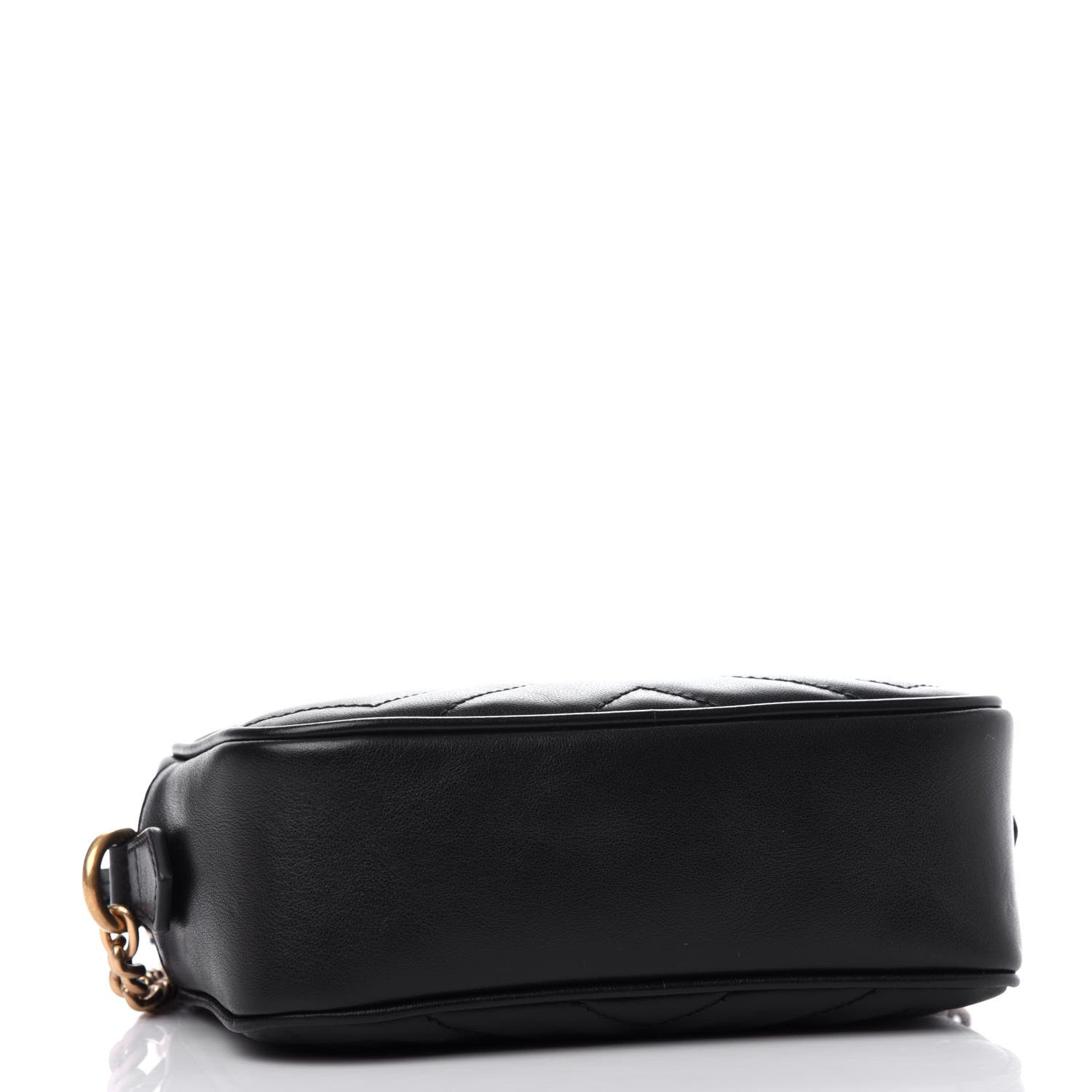 Gucci Calfskin Matelasse Mini GG Marmont Chain Shoulder Bag Black 4 of 10
