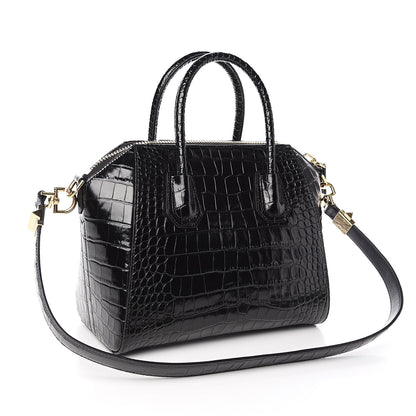 Givenchy Calfskin Crocodile Embossed Small Antigona Black 3 of 10