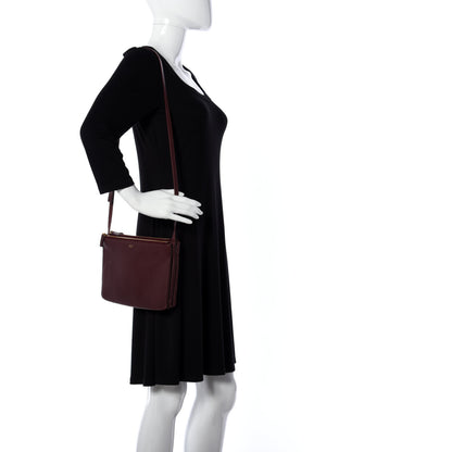 Celine Lambskin Large Trio Crossbody Bag Burgundy 2 of 21