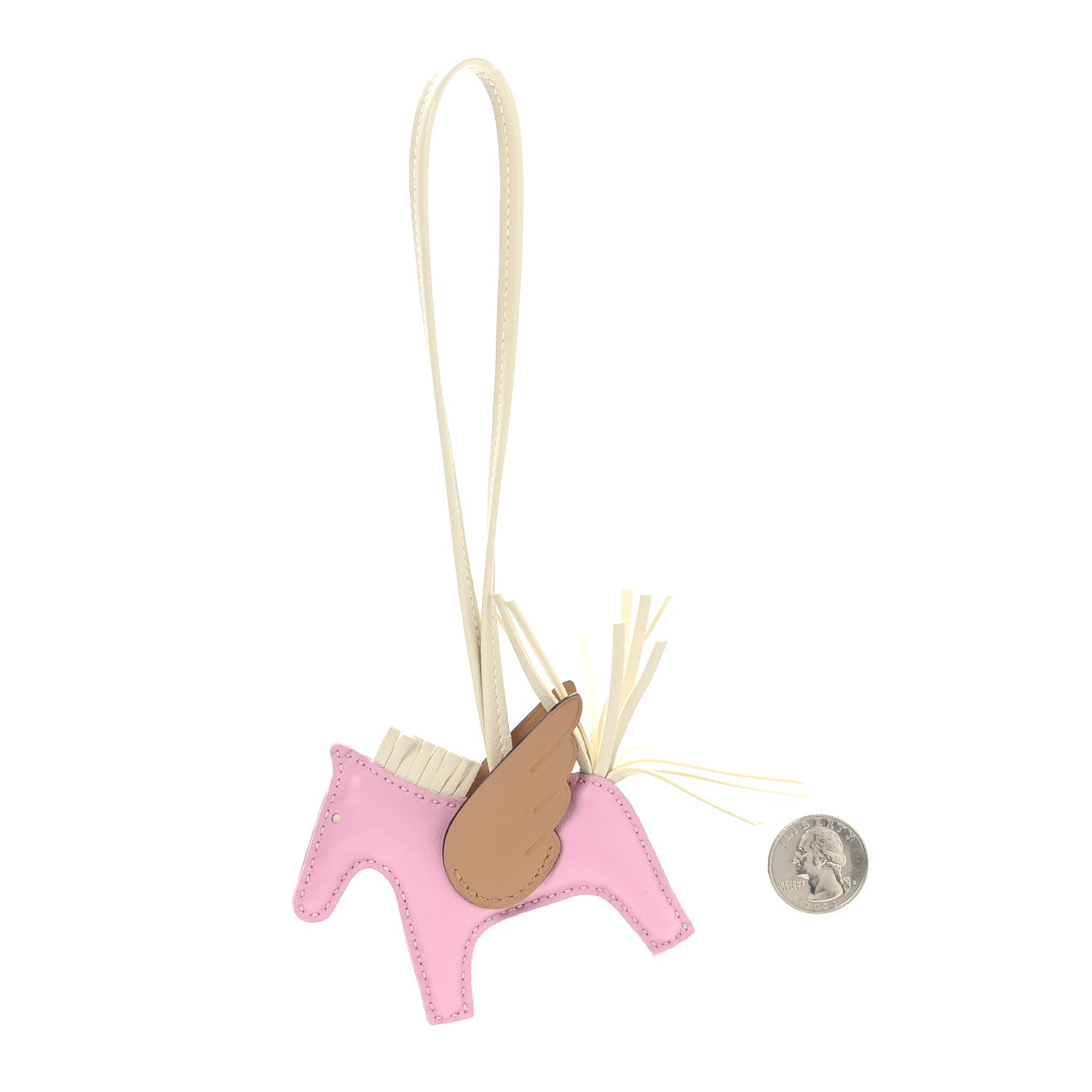 Hermes Milo Lambskin Grigri Rodeo Pegase Horse Bag Charm PM Mauve Sylvestre Craie Chai 2 of 4