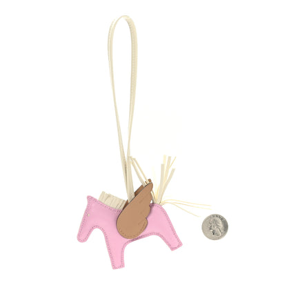 Hermes Milo Lambskin Grigri Rodeo Pegase Horse Bag Charm PM Mauve Sylvestre Craie Chai 2 of 4