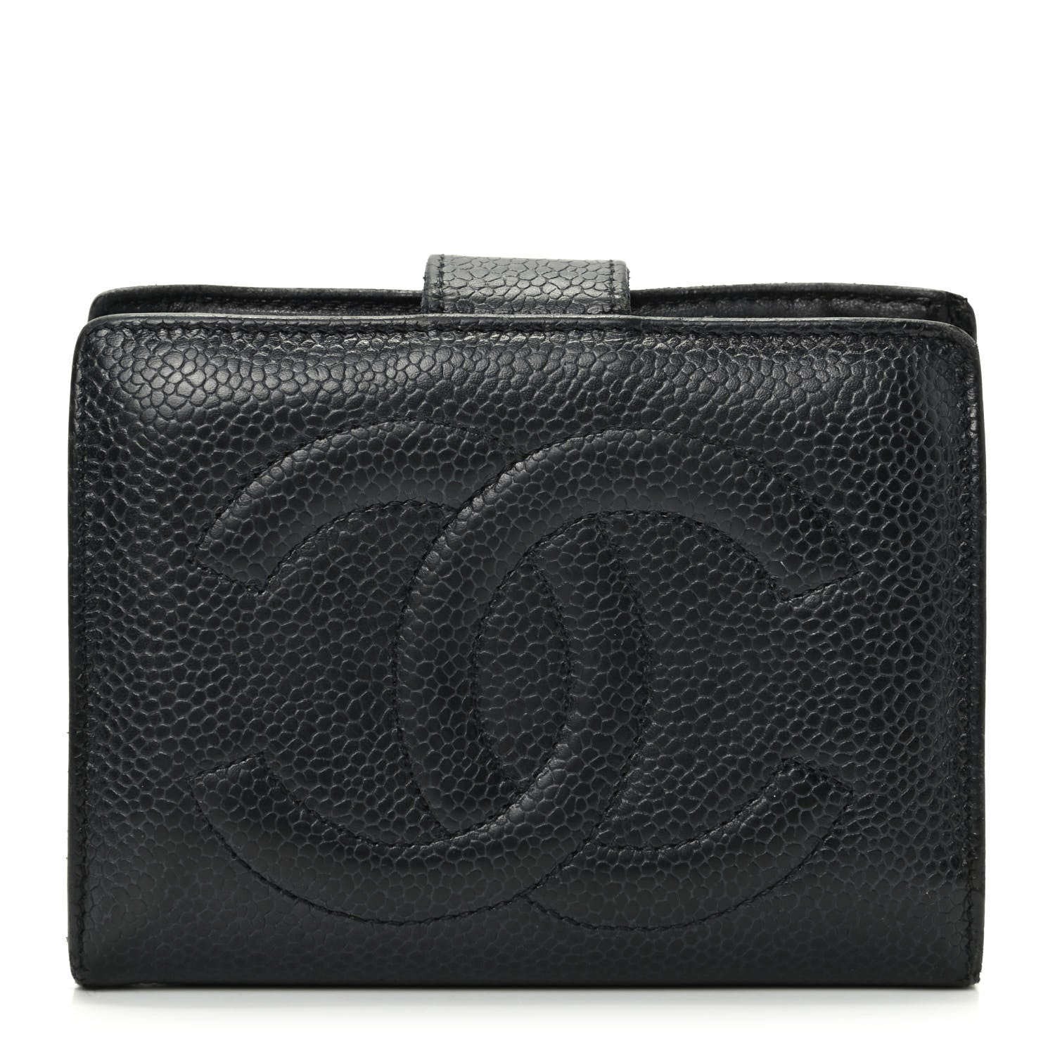 Chanel Caviar Timeless CC Compact French Wallet Black 1 of 7