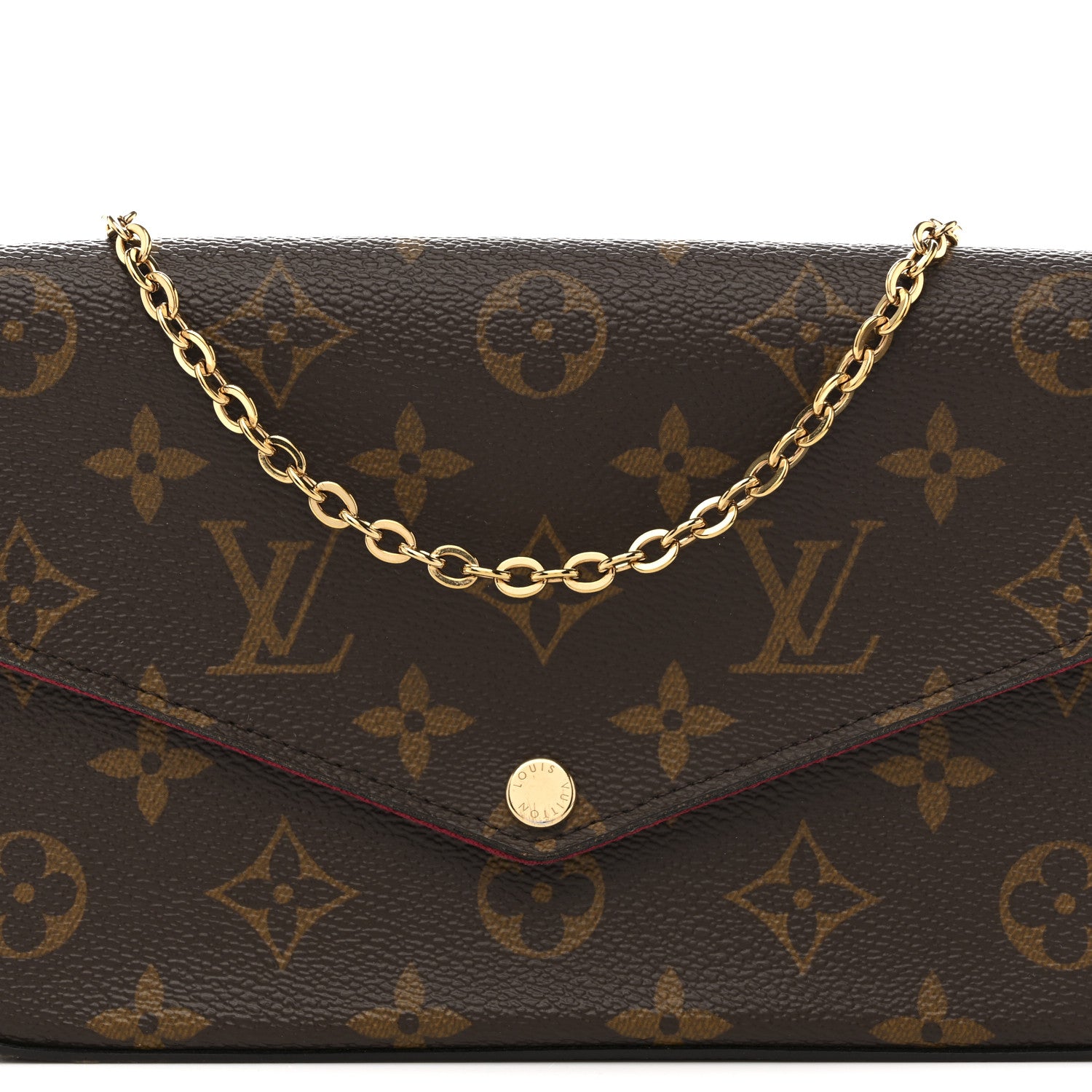 Louis Vuitton Monogram Pochette Felicie Chain Wallet Fuchsia 9 of 16