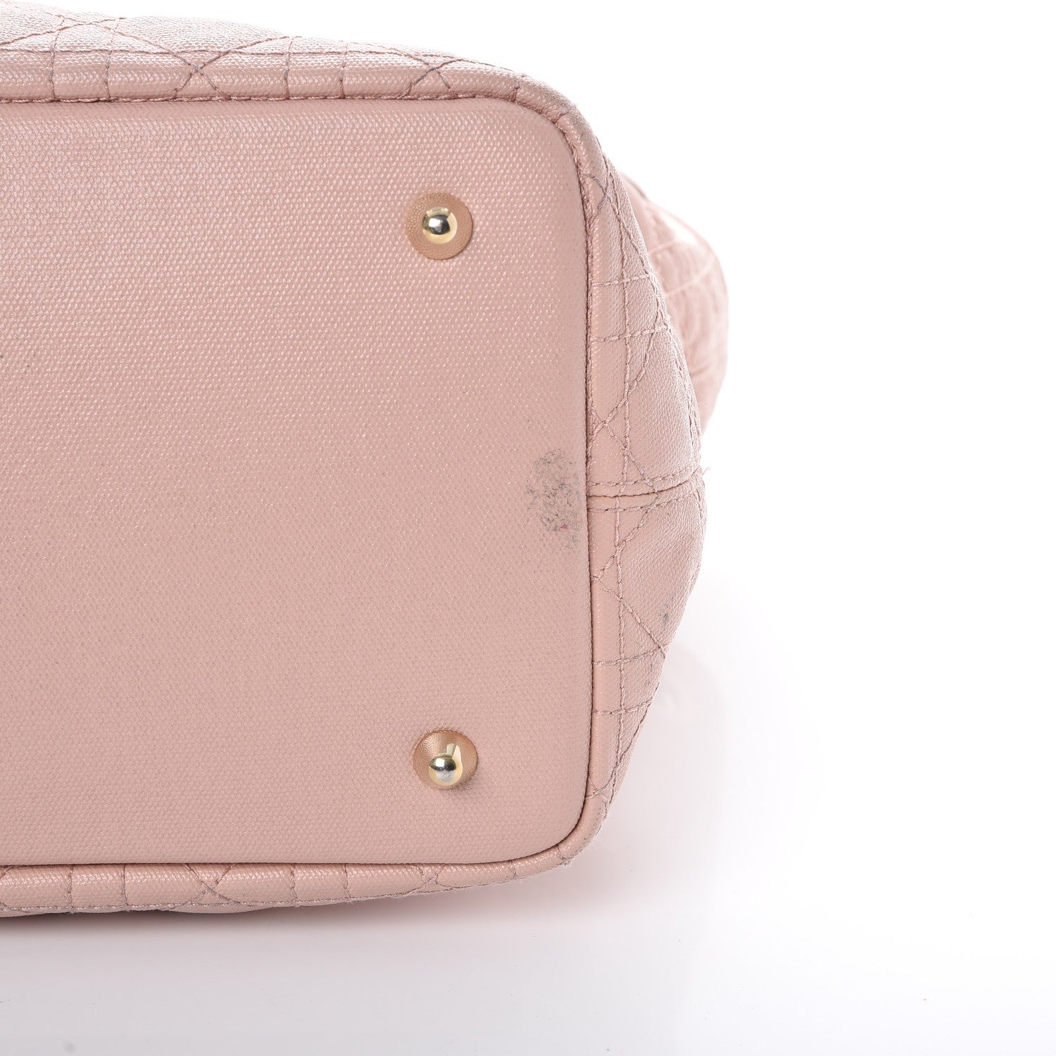 Christian Dior Coated Canvas Cannage Small Panarea Tote Light Pink 10 of 11