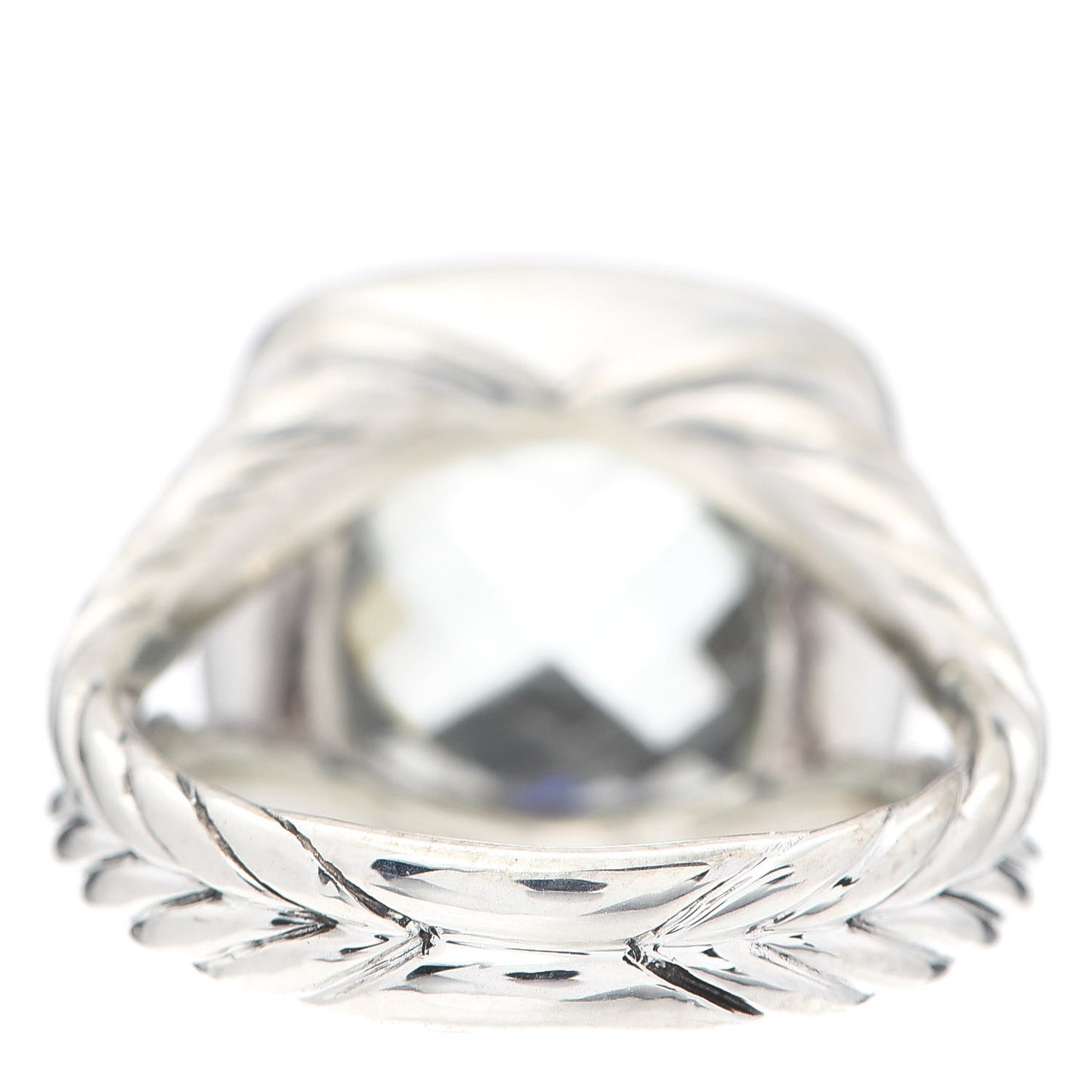Sterling Silver Diamond Prasiolite 11mm Albion Ring 51 5.75