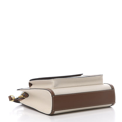 Burberry Canvas Smooth Calfskin Two Tone Mini Pocket Bag Natural Malt Brown 4 of 11
