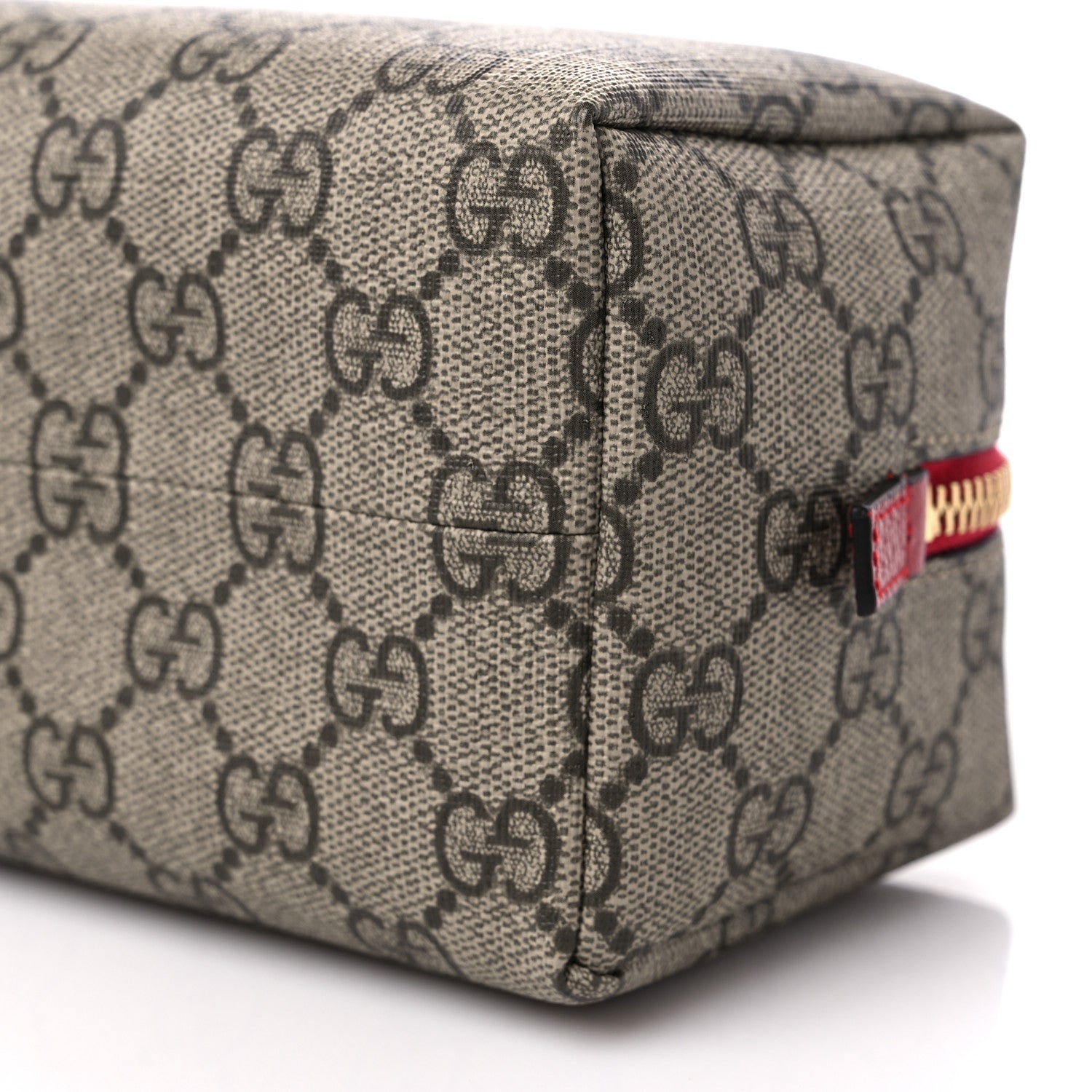 Gucci Soft GG Supreme Monogram Calfskin Medium Ophidia Cosmetic Case Beige Ebony Hibiscus Red 9 of 11