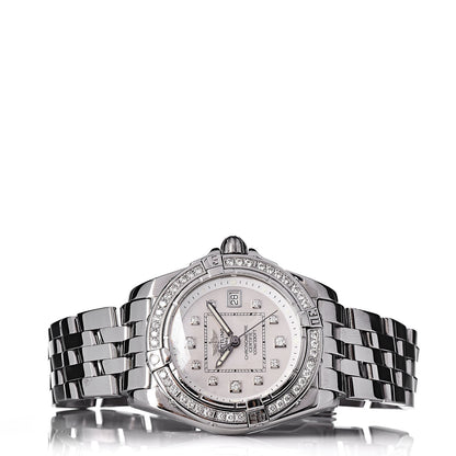 Breitling Stainless Steel Diamond Mother of Pearl 32mm Lady Cockpit Quartz Watch A71356 3 of 8