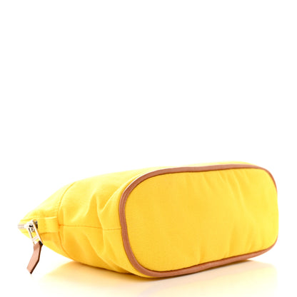 Hermes Cotton Canvas Mini Bolide Travel Cosmetic Pouch Yellow 4 of 7