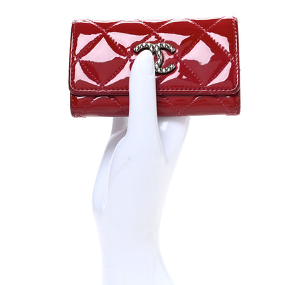 Chanel Patent Quilted 6 Key Holder Red 2 of 10