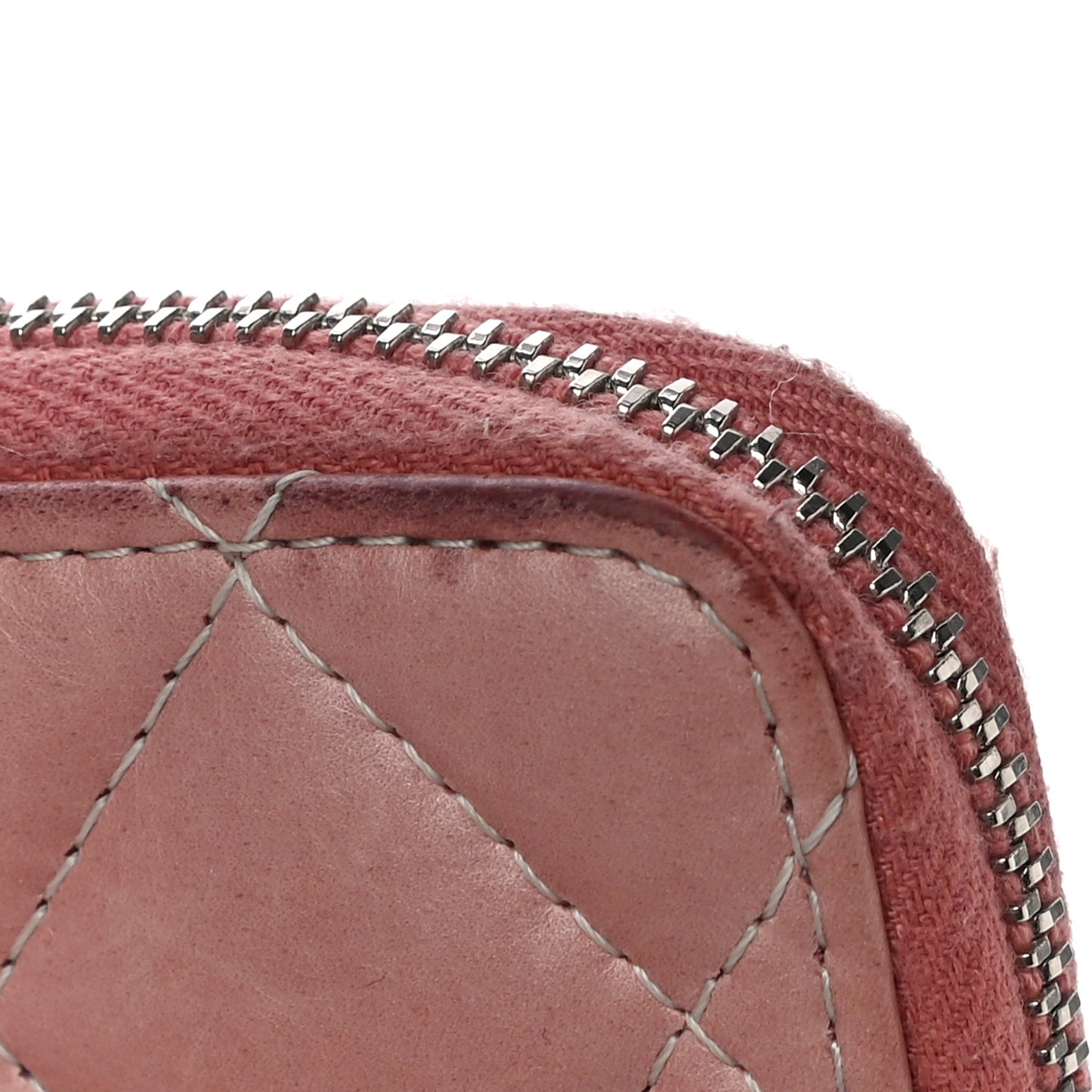 Ombre Patent Calfskin Quilted Small Zip Around Coin Purse Pink White