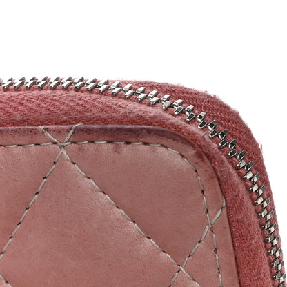 Chanel Ombre Patent Calfskin Quilted Small Zip Around Coin Purse Pink White 15 of 18