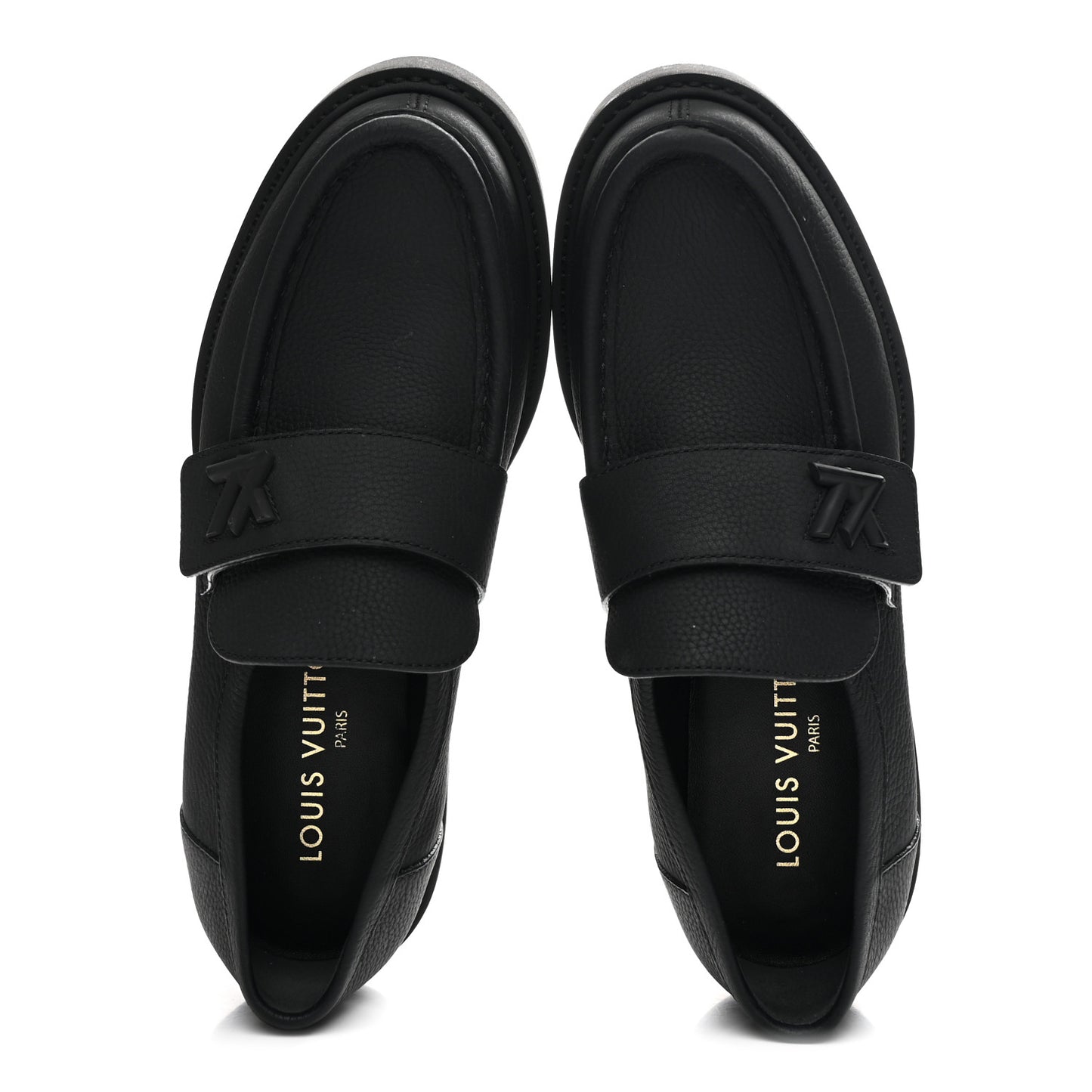 Calfskin Womens Twist Loafers 38 Black