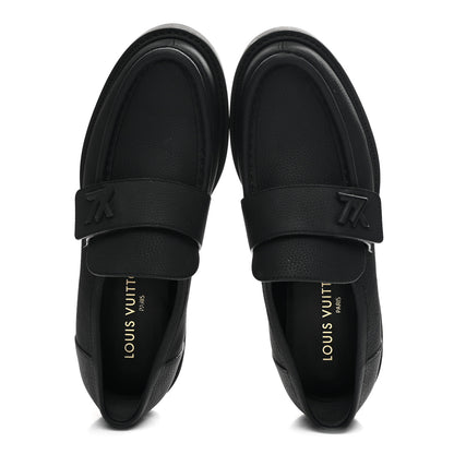 Louis Vuitton Calfskin Womens Twist Loafers 38 Black 2 of 9