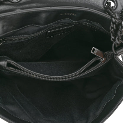 Saint Laurent Calfskin Y Quilted Monogram Monochrome Medium Loulou Chain Satchel Black 4 of 10