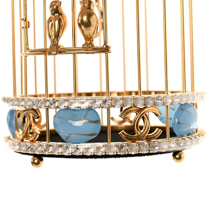 Chanel Metal Crystal Enamel CC Love Bird Cage Minaudiere Clutch Gold Multicolor 10 of 13
